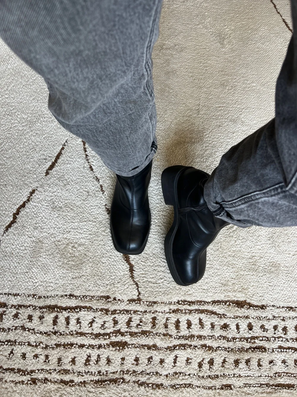 Wild Fable Christi Ankle Black Boots Womens Size 9 Square Toe Stretch Upper